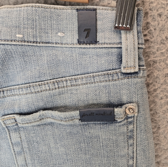 7 For All Mankind Womens High Waist Denim Jeans Sz 27 Slim Kick Light Blue - Picture 10 of 14